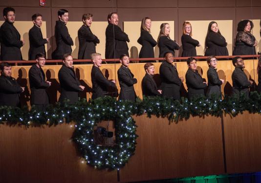 Choral students perform in the holiday concert.