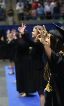 Sign language at commencement ceremony