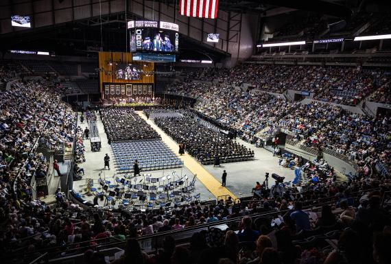 Wide shot of the coliseum arena.