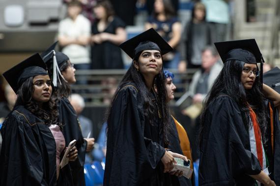 Students at commencement.