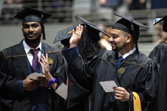 Students at commencement.