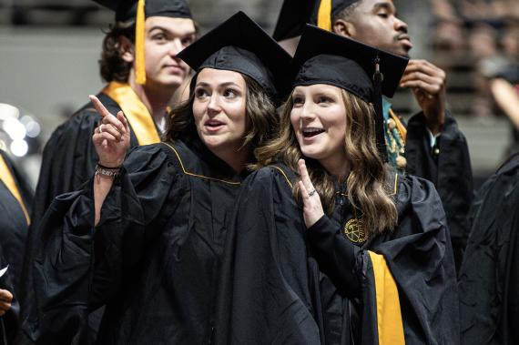 Students at commencement.