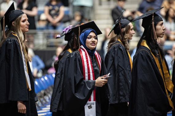 Students at commencement.