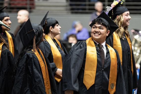 Students at commencement.