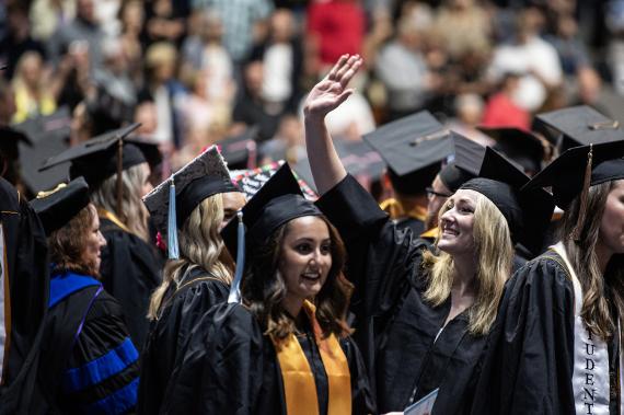 Students at commencement.