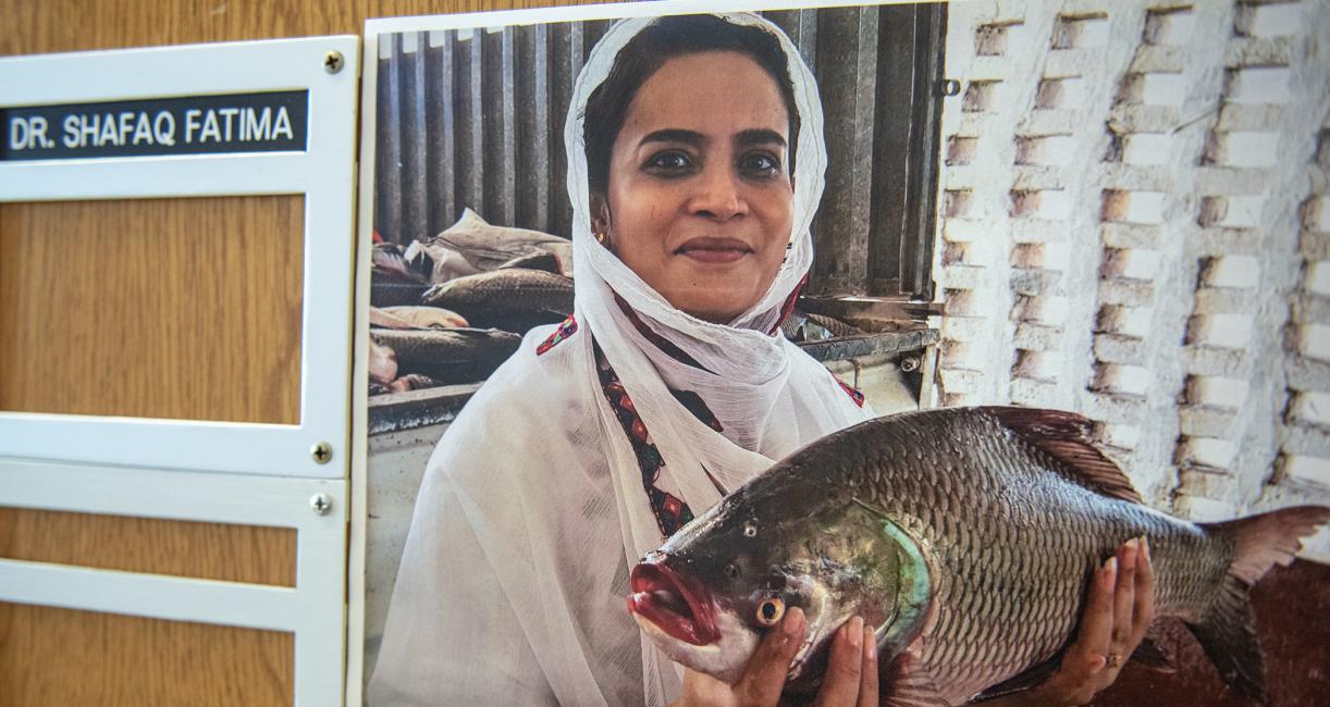 Shafaq Fatima is holding a fish