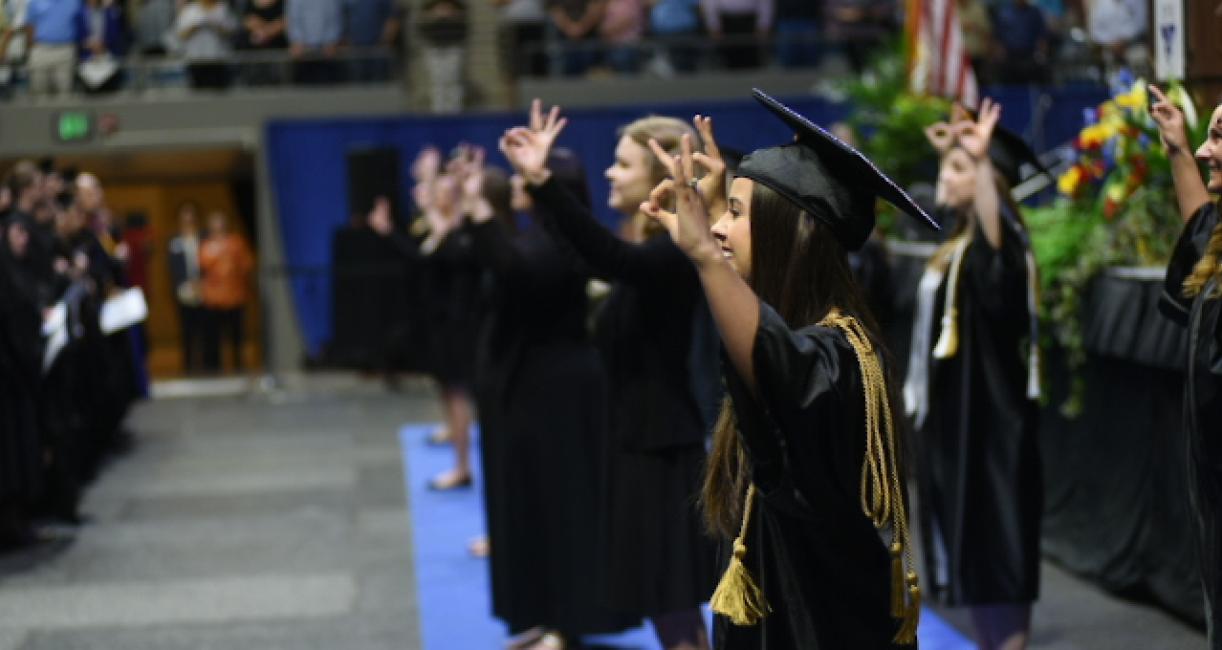 Sign language at commencement ceremony