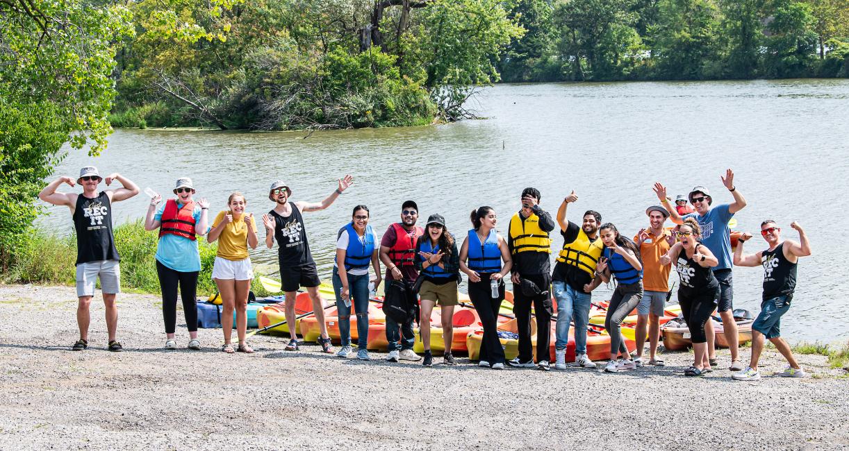 Students kayaking