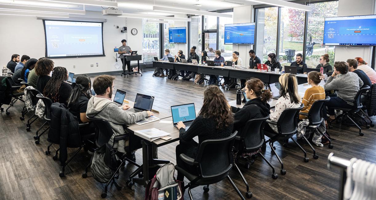 The Student Senate meets in the IdeaSpace in Helmke Library.