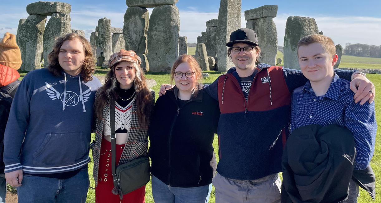 Purdue Fort Wayne School of Music students at Stonehenge.