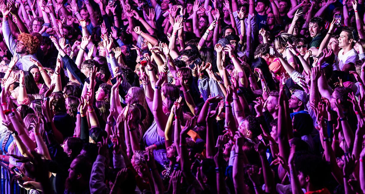 Students fill Gates Sports Center for the Flo Rida concert.