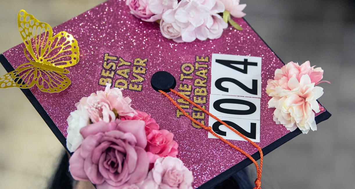 Decorated graduation cap.