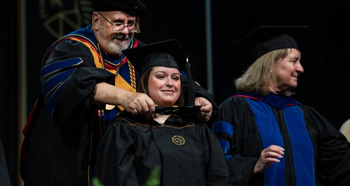 Graduate student receiving hood.