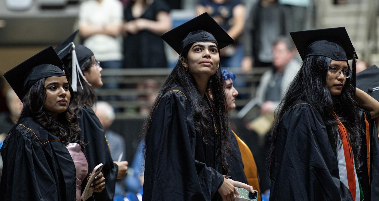 Students at commencement.