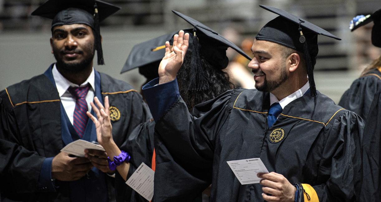 Students at commencement.