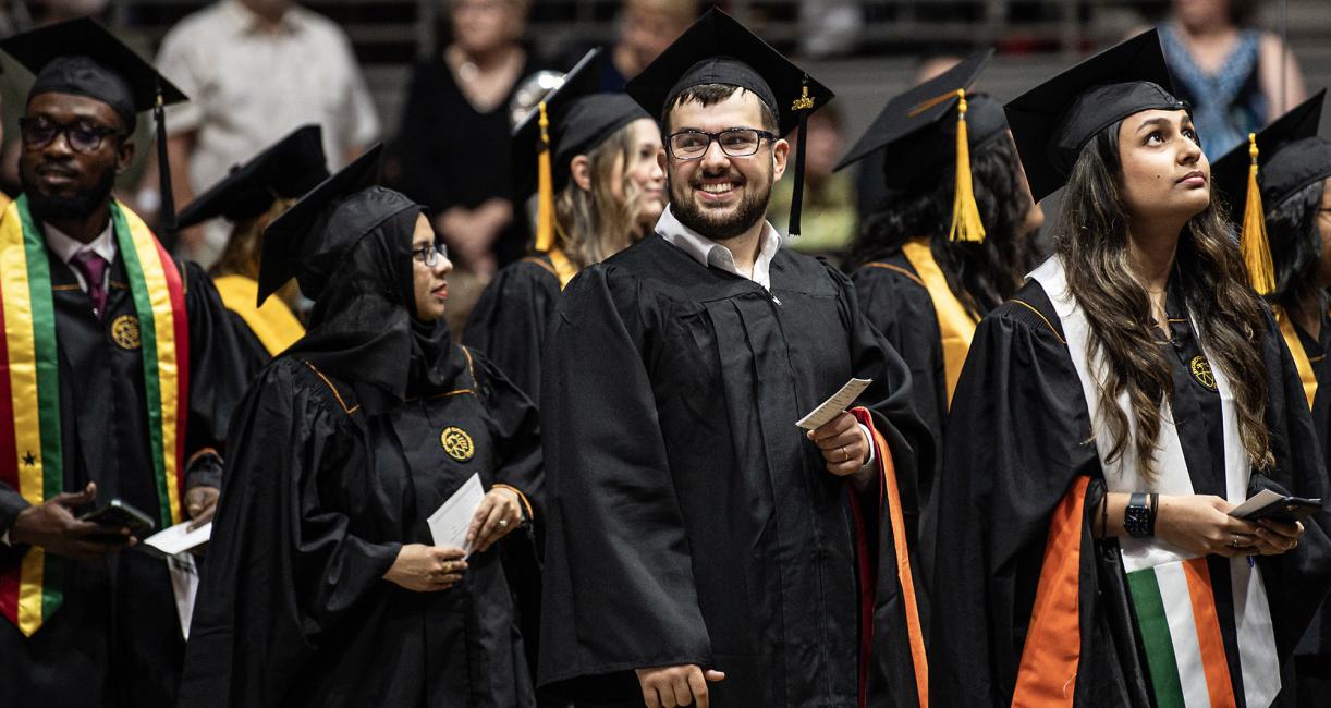 Students at commencement.