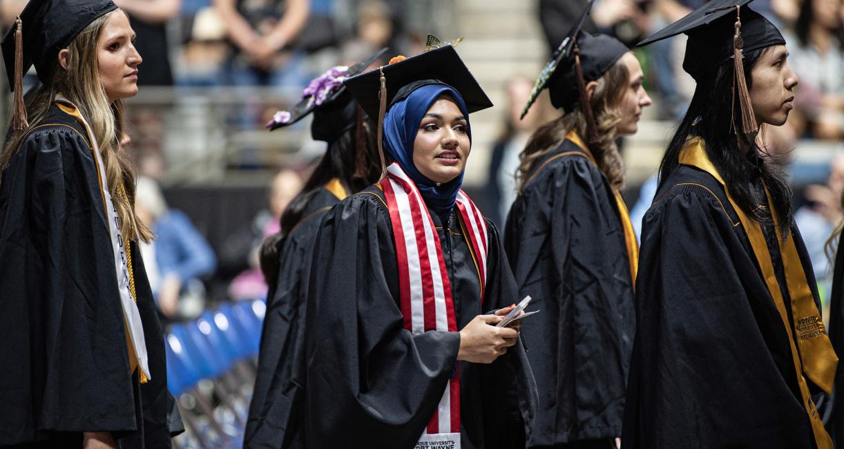 Students at commencement.