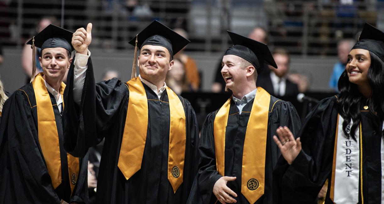 Students at commencement.