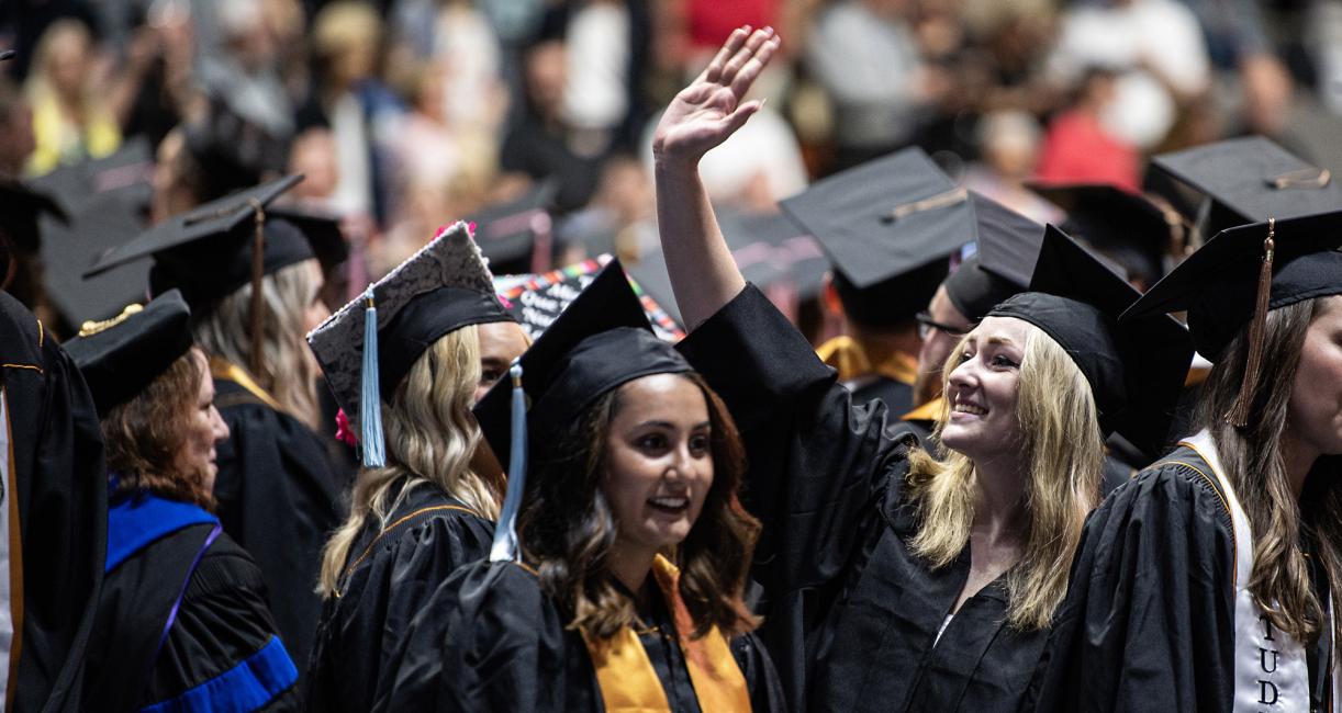 Students at commencement.