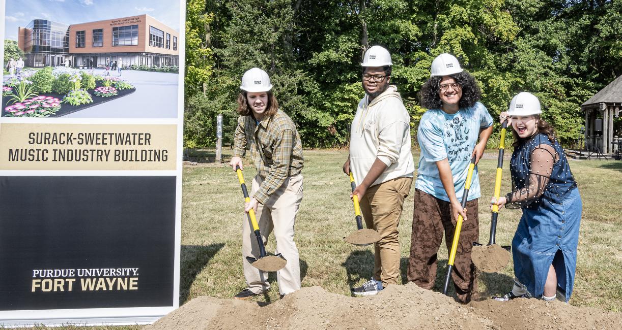 Ceremonial dig at the Surack-Sweetwater Music Industry Building groundbreaking.