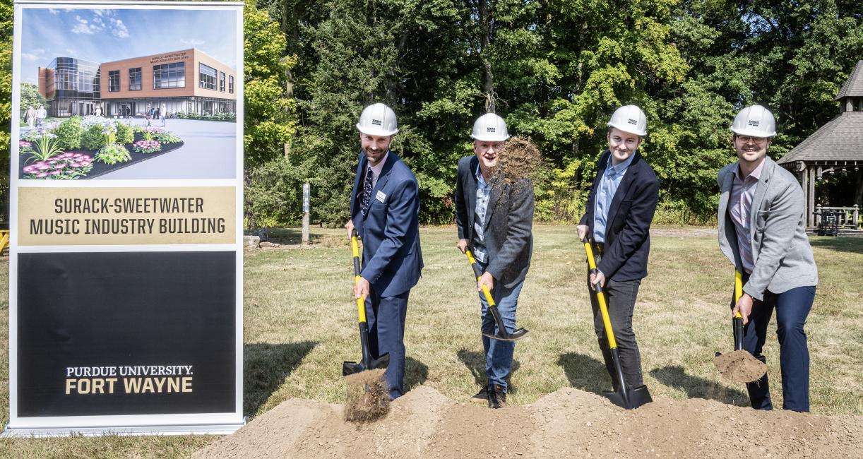 Ceremonial dig at the Surack-Sweetwater Music Industry Building groundbreaking.