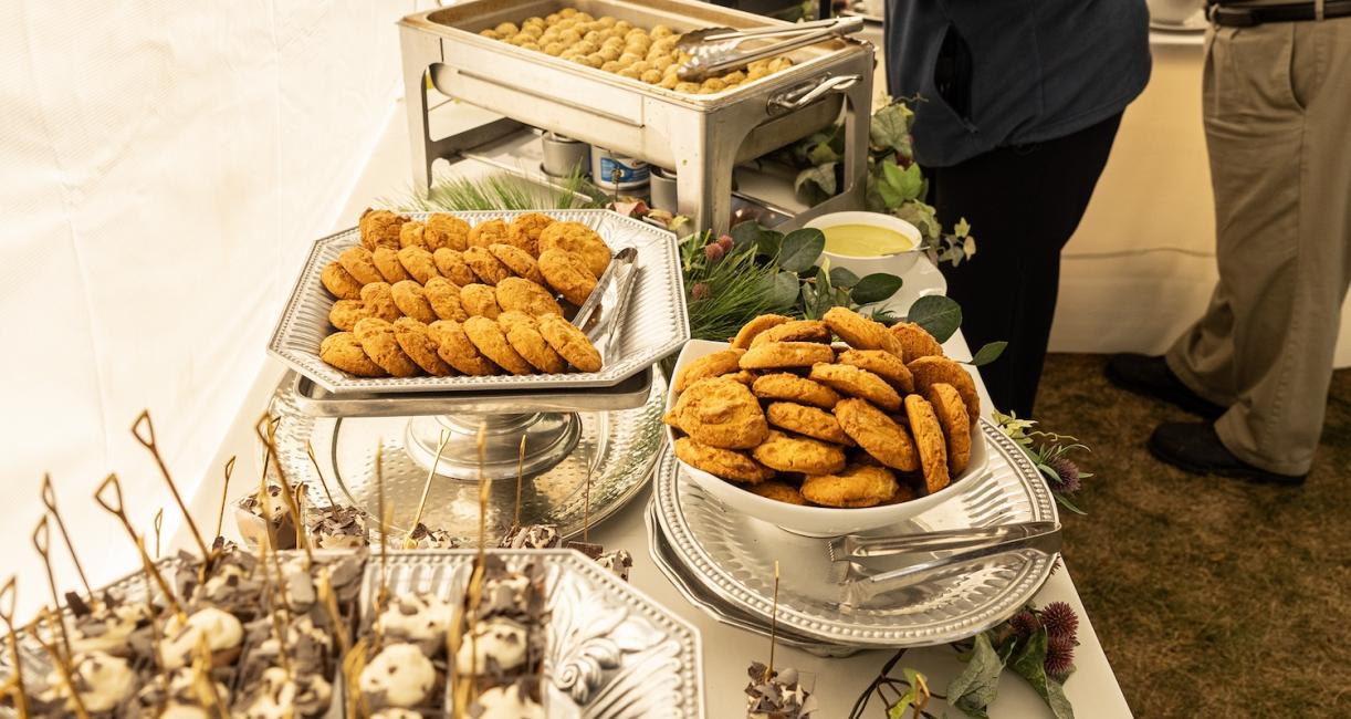 Food table at the Trace groundbreaking.