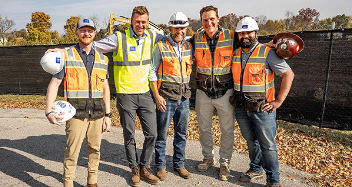 Construction crew at the groundbreaking