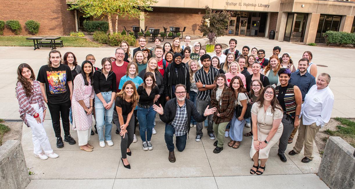 Rainn Wilson with Purdue Fort Wayne students